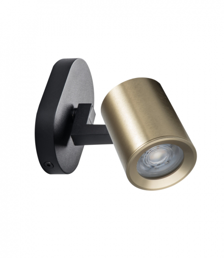 Oprawa ścienno-sufitowa LAURIN EL-1O B-G czarny / złoty GU10 Kanlux 38960