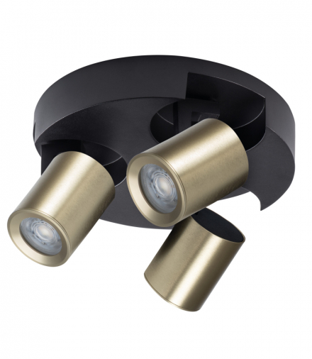 Oprawa ścienno-sufitowa LAURIN EL-3O B-G czarny / złoty GU10 Kanlux 38963