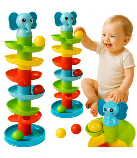 Wieża z piłeczkami dla dzieci 18m+, zjeżdzalnia kulkowa, 26460 18401