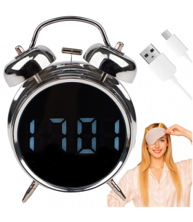 Budzik elektroniczny, zegar cyfrowy, Retro, głośny i wyraźny, klasyk, stojący, LED Izoxis 26337 18332