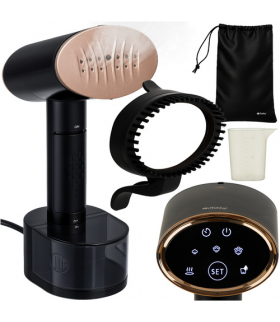 Parownica do ubrań 2000W z dotykowym wyswietlaczem, szybkie prasowanie parowe, akcesoria, czarna Mysti Ruhhy 26339 18395