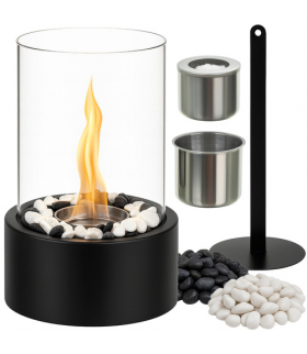 Biokominek wolnostojący do domu i na taras, bezdymny na biopaliwo bioetanol, bio kominek + kamyczki 28x16cm Kaminer 26300 18396