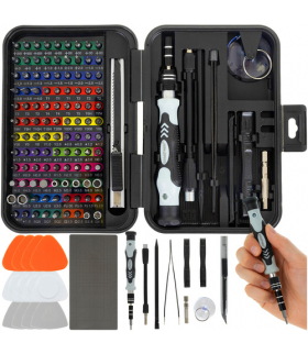 Zestaw śrubokrętów precyzyjnych, 133w1, 108 końcówek CRV, śrubokręty precyzyjne, wkrętaki torx, bity