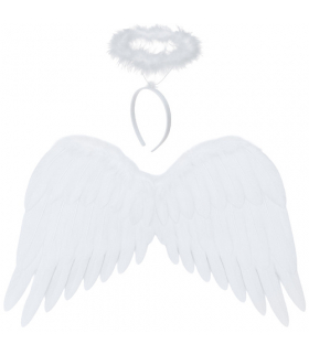 Skrzydła anioła białe na jasełka + aureola na głowę, strój aniołka, 50x35cm Ruhhy 26480 18419
