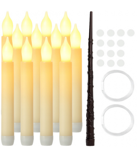 Świeca ozdobna LED, lewitująca, zestaw 12szt. zdalnie sterowanych świec wiszących na Halloween – świetlny akcent z nutą magii Ruhhy 26177 18417