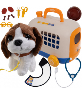 Zestaw małego doktora, weterynarza z walizką, pluszowy piesek, weterynarz + akcesoria Iso Trade 26551 18450