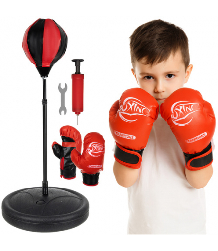 Zestaw bokserski dla dzieci, worek treningowy, gruszka i rękawice do boksu + pompka 3w1 Iso Trade 26094 18478
