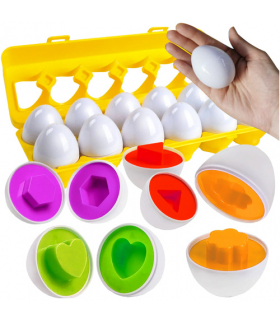 Sorter jajka, układanka edukacyjna Montessori, dopasuj kształty kolory 12szt. Iso Trade 26653 18480