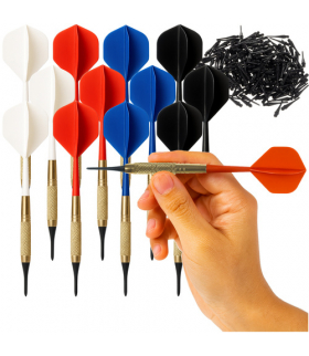 Rzutki do darta tarczy elektronicznej, zestaw 12szt, lotki, groty, piórka + akcesoria Trizand 26100 18458