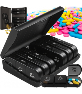 Pojemnik na leki 7 dniowy, organizer na tabletki, pudełko, kasetka na 7 dni i 3 pory dnia, Ruhhy 26346 18447