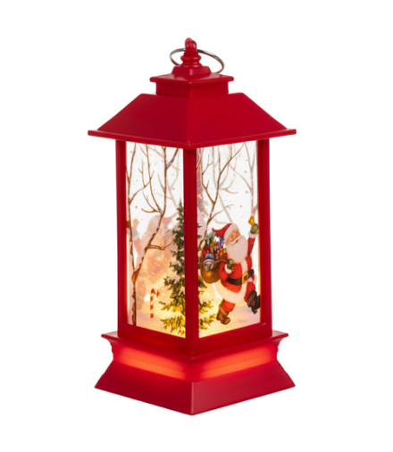 Lampka LED lampion na baterie, latarenka świąteczna, dekoracja na Święta, czerwona ozdoba Ruhhy 26752 18429