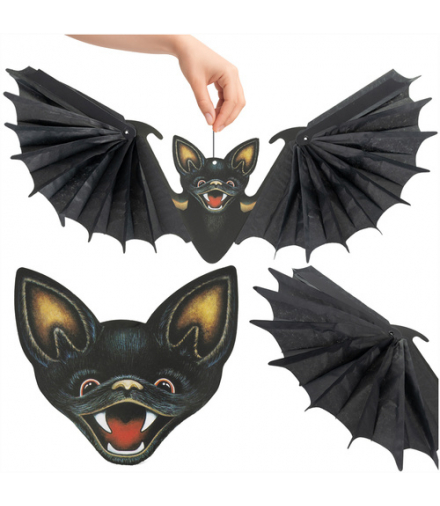 Nietoperz wiszący, dekoracja na Halloween, duża ozdoba 60cm, Ruhhy 26126 18456