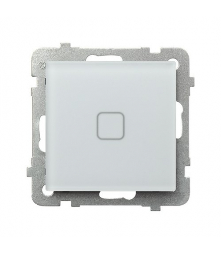 SONATA TOUCH ŁPDT-1RS/m/78 Łącznik dotykowy jednobiegunowy z podświetleniem + WiFi Białe szkło szronione Ospel