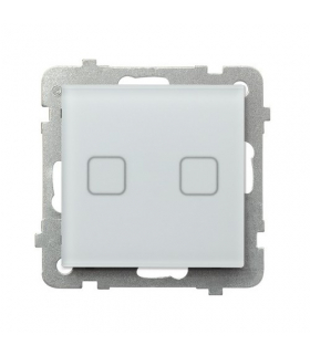 SONATA TOUCH ŁPDT-2RS/m/78 Łącznik dotykowy dwugrupowy świecznikowy z podświetleniem + WiFi Białe szkło szronione Ospel