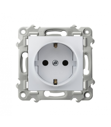SZAFIR GP-1ZS/m/00 Gniazdo pojedyncze z uziemieniem schuko Biały Ospel