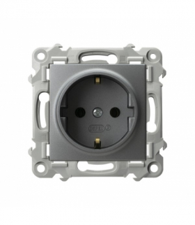 SZAFIR GP-1ZS/m/70 Gniazdo pojedyncze z uziemieniem schuko Szary mat Ospel