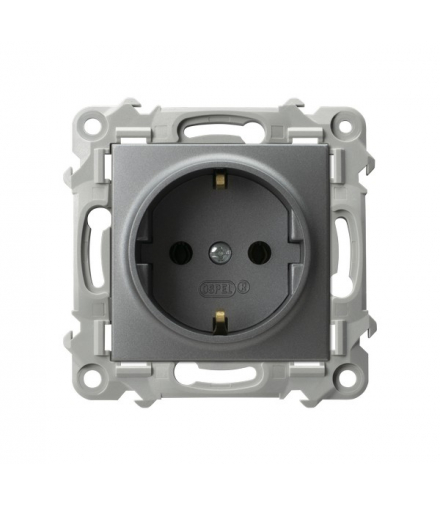 SZAFIR GP-1ZS/m/70 Gniazdo pojedyncze z uziemieniem schuko Szary mat Ospel