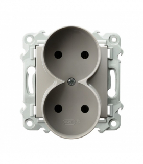 SZAFIR GP-2ZR/m/83 Gniazdo podwójne moduł bez ramki Kaszmirowy beż Ospel