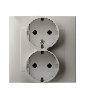 SZAFIR GP-2ZS/83 Gniazdo podwójne z uziemieniem schuko Kaszmirowy beż Ospel