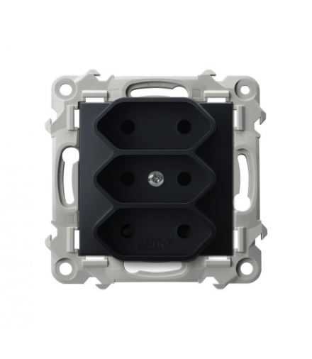SZAFIR GP-3Z/m/33 Gniazdo potrójne EURO Czarny metalik Ospel