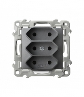 SZAFIR GP-3Z/m/70 Gniazdo potrójne EURO Szary mat Ospel