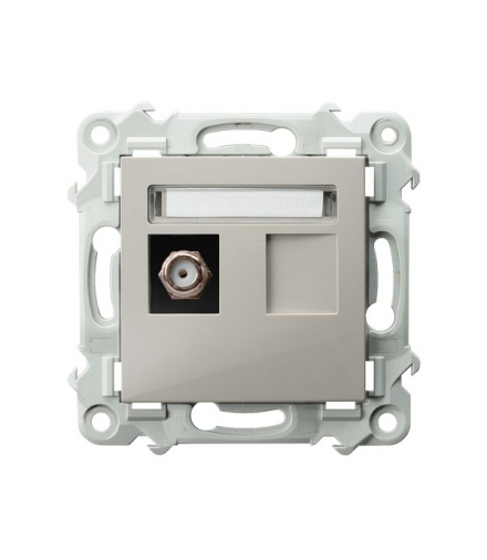 SZAFIR GPA-1ZF/m/83 Gniazdo antenowe typu F pojedyncze Kaszmirowy beż Ospel