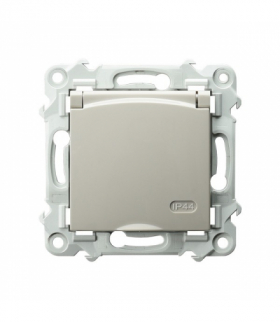 SZAFIR GPH-1ZZP/m/83/d Gniazdo bryzgoszczelne z uziemieniem IP-44 z przesłonami torów prądowych wieczko przezroczyste Kaszmirowy beż Ospel