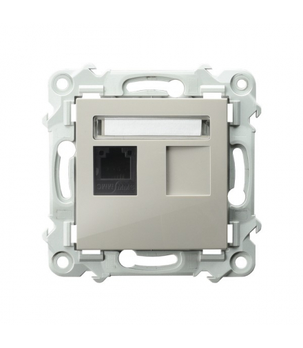 SZAFIR GPT-1Z/m/83 Gniazdo telefoniczne pojedyncze Kaszmirowy beż Ospel