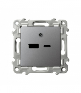 SZAFIR GPUSB-2Z/m/70 Ładowarka USB A+C Szary mat Ospel