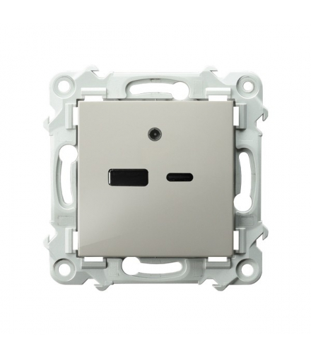 SZAFIR GPUSB-2Z/m/83 Ładowarka USB A+C Kaszmirowy beż Ospel