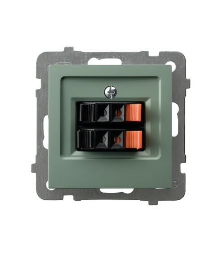 AS GG-2G/m/84 Gniazdo głośnikowe podwójne Zielony mat Ospel