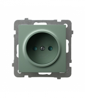 AS GP-1GP/m/84 Gniazdo pojedyncze bez uziemienia z przesłonami torów prądowych Zielony mat Ospel