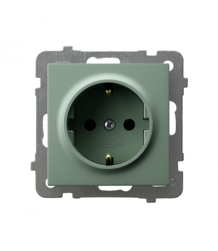 AS GP-1GS/m/84 Gniazdo pojedyncze z uziemieniem schuko Zielony mat Ospel
