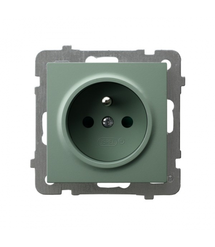 AS GP-1GZ/m/84 Gniazdo pojedyncze z uziemieniem Zielony mat Ospel