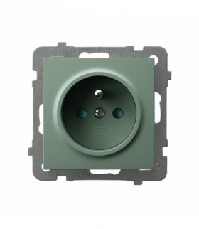 AS GP-1GZP/m/84 Gniazdo pojedyncze z uziemieniem z przesłonami torów prądowych Zielony mat Ospel