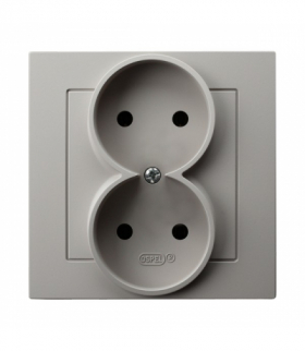 AS GP-2G/82 Gniazdo podwójne kompletne z ramką Kaszmir Ospel