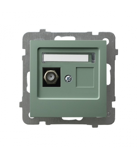 AS GPA-1GF/m/84 Gniazdo antenowe typu F pojedyncze Zielony mat Ospel