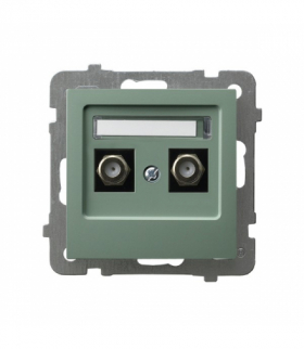 AS GPA-2GF/m/84 Gniazdo antenowe typu F podwójne Zielony mat Ospel