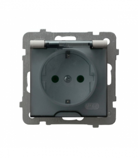 AS GPH-1GS/m/82/d Gniazdo bryzgoszczelne z uziemieniem schuko IP-44 wieczko przezroczyste Kaszmir Ospel