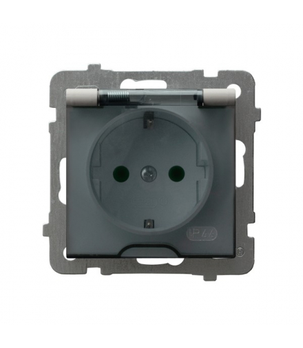 AS GPH-1GS/m/82/d Gniazdo bryzgoszczelne z uziemieniem schuko IP-44 wieczko przezroczyste Kaszmir Ospel