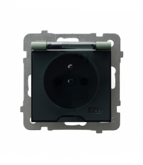 AS GPH-1GZ/m/84/d Gniazdo bryzgoszczelne z uziemieniem IP-44 wieczko przezroczyste Zielony mat Ospel