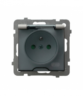 AS GPH-1GZP/m/82/d Gniazdo bryzgoszczelne z uziemieniem IP-44 z przesłonami torów prądowych wieczko przezroczyste Kaszmir Ospel