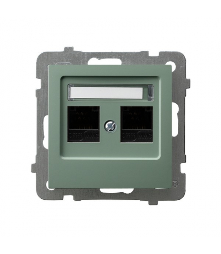 AS GPK-2G/K/m/84 Gniazdo komputerowe podwójne, kat. 5e MMC Zielony mat Ospel