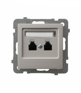 AS GPT-2GR/m/82 Gniazdo telefoniczne podwójne równoległe Kaszmir Ospel