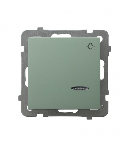 AS ŁP-5GS/m/84 Łącznik zwierny światło z podświetleniem niebieskim Zielony mat Ospel