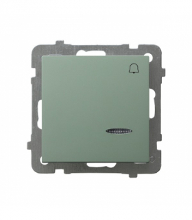 AS ŁP-6GS/m/84 Łącznik zwierny dzwonek z podświetleniem niebieskim Zielony mat Ospel