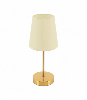 Lampka stołowa FATIMA E14 ECRU, antyczny mosiądz/ecru, klasyczna, metalowa podstawa, Struhm 04829