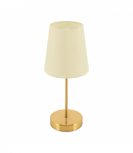 Lampka stołowa FATIMA E14 ECRU, antyczny mosiądz/ecru, klasyczna, metalowa podstawa, Struhm 04829