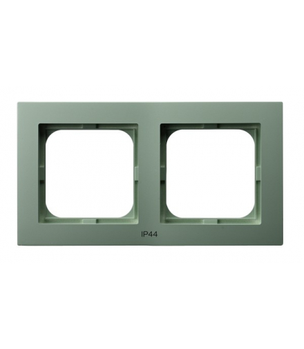 AS RH-2G/84 Ramka podwójna do łączników IP-44 Zielony mat Ospel