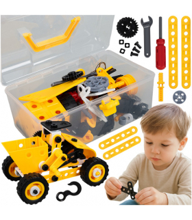 Klocki konstrukcyjne, pojazdy, kreatywny zestaw konstrukcyjny 3D, dla dzieci, 100 elementów, Iso Trade 18490